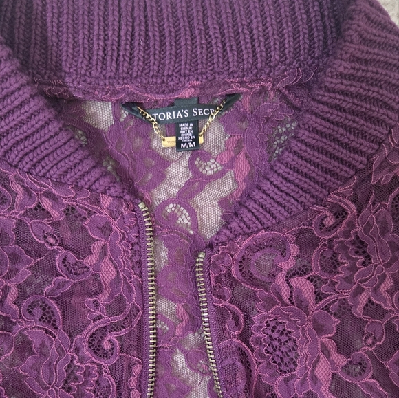 NWOT Victoria's Secret Lace Bomber Jacket Size Medium - Picture 2 of 3